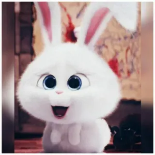 😀 Snowball The Secret Life of Pets kelinci, bunny, kartun, hewan, putih, lucu whatsapp sticker