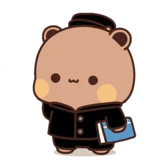 🐻 orso, uniforme scolastica, kawaii, carino, anime, cartone animato, animale telegram sticker