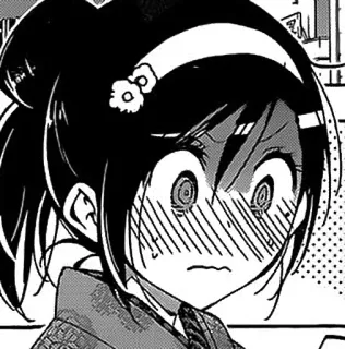 🤗 Anime, Manga, Rougir, Nerveux/Nerveuse, Fille, Dessin animé telegram sticker