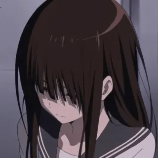 😣 anime, sad, girl, school uniform telegram sticker