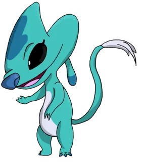 😊 Dibujos animados, Extraterrestre, Azul, Lindo, Animal, Ilustración telegram sticker