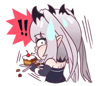 😅 Animé, Dessin animé, Gâteau, Dessert, Personnage, Kawaii, Mignon telegram sticker