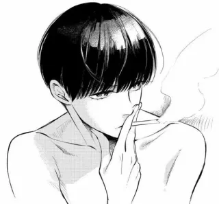 🚬 sigaretta, fumo, manga, anime, disegno telegram sticker