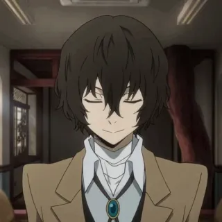 ✨ Dazai Osamu Bungou Stray Dogs อนิเมะ, Bungou Stray Dogs, ดาไซ โอซามุ, ตัวละคร, ผมสีน้ำตาล, สุนทรียศาสตร์ telegram sticker