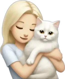 🤩 Emoji, Frau, Katze, Haustier, Tier, Liebe telegram sticker
