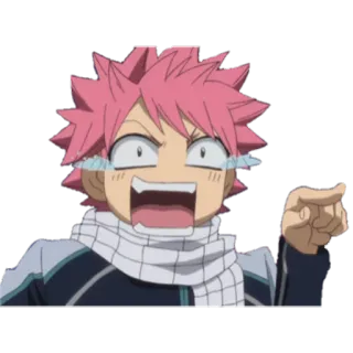 😂 Natsu Dragneel Fairy Tail Anime, Fairy Tail, Natsu Dragneel, Desenho animado, Apontando telegram sticker
