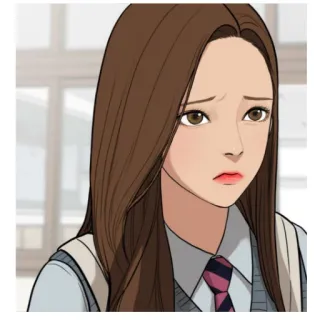 😔 Anime, Desenho animado, Mulher, Garota, Fofo, Uniforme escolar, Mangá telegram sticker