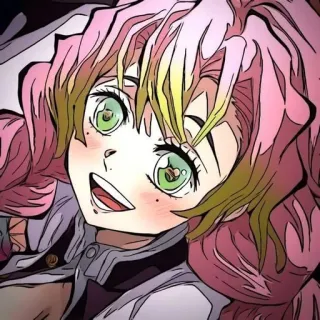 💕 Mitsuri Kanroji Demon Slayer anime, manga, demon slayer, mitsuri kanroji, hashira, love hashira, kawaii, cute, smiling, pink hair telegram sticker