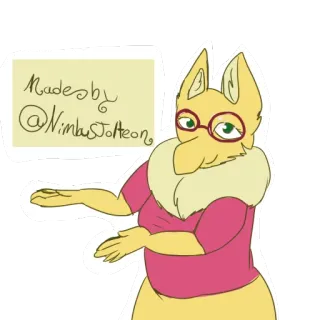 ✍ Made by @NimbusVolteon 兽人, 拟人, 艺术, 插画, 角色, 黄色, 数字艺术 telegram sticker