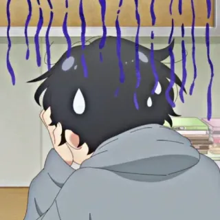 🤦‍♀️ Anime, Stress, Schweiß, Besorgt, Ängstlich, Cartoon telegram sticker