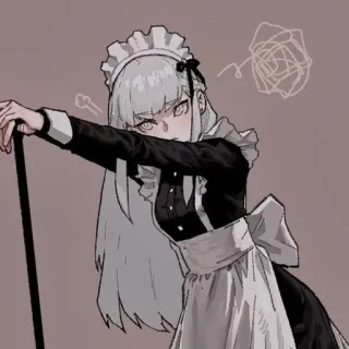⌛️ maid, anime, manga, cute, girl, dress, cartoon telegram sticker