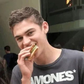🔸 RAMONES pessoa, homem, comendo, ramones, camiseta telegram sticker