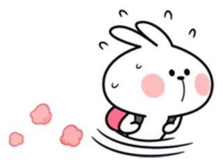 🏃 Hase, Kaninchen, Cartoon, Niedlich, Sticker, Tier whatsapp sticker