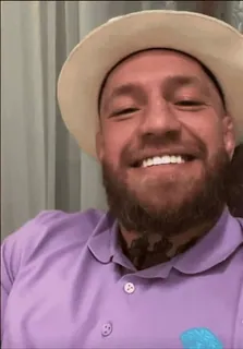 👇 Conor McGregor Conor McGregor, MMA, UFC, zawodnik, kapelusz, uśmiech, portret telegram sticker