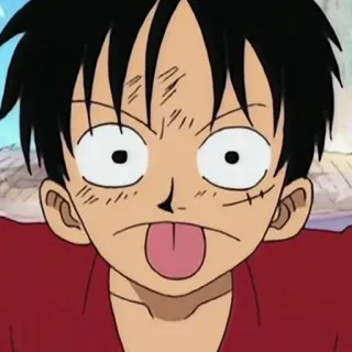😛 Luffy One Piece Anime, Desenho animado, Personagem, Engraçado, Monkey D. Luffy telegram sticker