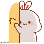 😕 милый, кролик, зайчик, привет, каваий, животное telegram sticker