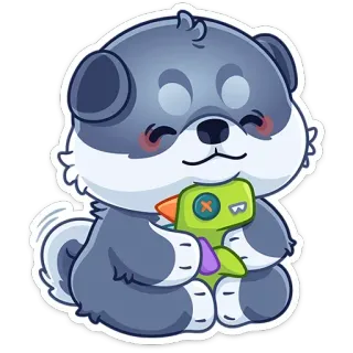 😌 anjing, anak anjing, imut, binatang, boneka, mainan telegram sticker