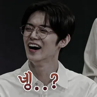 🍗 넹..? Koreanisch, Text, Frage, Gesicht, Mann, Porträt telegram sticker