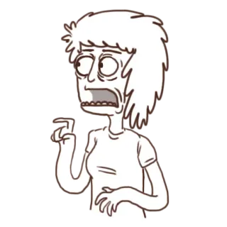 😮 charakter, cartoon, geste, weißer rand telegram sticker