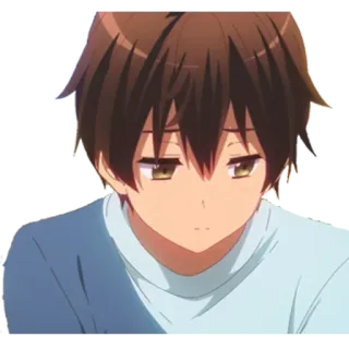 😔 อนิเมะ, เด็กผู้ชาย, เศร้า, มังงะ, ตัวละคร telegram sticker