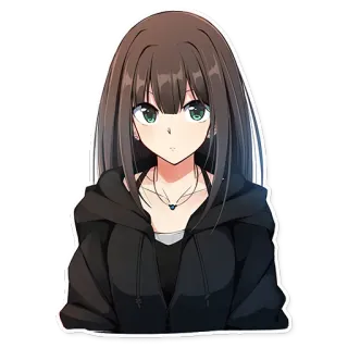 😐 Chica anime, Dibujo animado, Personaje, Arte digital, Pegatina, Retrato telegram sticker