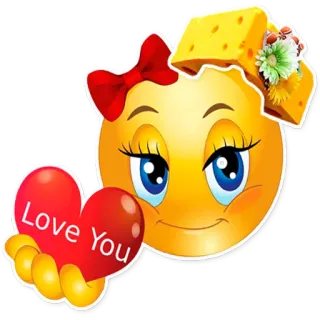 😍 Love You Emoji, Coeur, Amour, Romantique, Fromage, Mignon telegram sticker