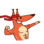 💪 Tier, Cartoon, Fuchs, Fitness, Übung, Muskeln telegram sticker
