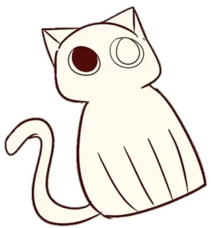 🐈 猫, 贴纸, 动物, 宠物, 卡通, 白猫 whatsapp sticker