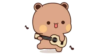 🍩 bear, cartoon, cute, ukulele, music, animal telegram sticker