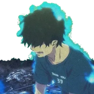 😭 THANK YOU 39 Anime, Cartoon, Sticker, Blaue Flammen, Okumura, Rin Okumura whatsapp sticker