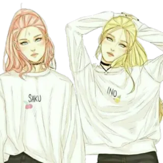 👯 SAKU INO anime, girls, characters, sakura, ino telegram sticker