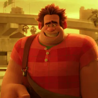 🥨 Wreck-It Ralph Detona Ralph, Disney, personagem, desenho animado, sorrindo, engraçado whatsapp sticker