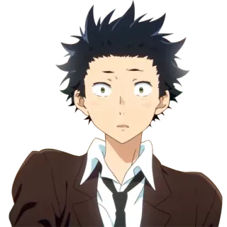 😳 Shoya Ishida A Silent Voice anime, character, school, emotion, teenager telegram sticker