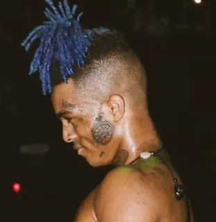 😏 XXXTentacion XXXTentacion, นักดนตรี, แร็ปเปอร์, คนดัง, ภาพเหมือน telegram sticker