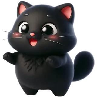 😅 gato, gatinho, fofo, animal, animal de estimação, gato preto whatsapp sticker