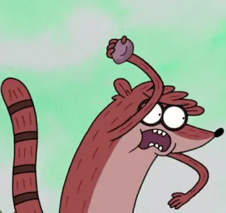 👾 Rigby Regular Show cartoon, Regular Show, Rigby, raccoon, character whatsapp sticker