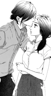 😘 manga, anime, couple, romance, kiss, love whatsapp sticker