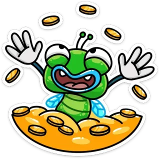 💰 kartun, monster, koin, uang, akrobat, lucu, imut, stiker whatsapp sticker