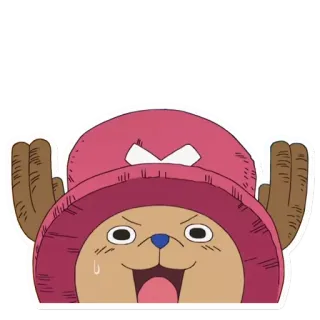 😝 Tony Tony Chopper One Piece Anime, One Piece, Tony Tony Chopper, Słodkie, Podekscytowany, Kreskówka, Naklejka telegram sticker