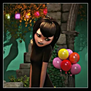 🌸 Mavis Dracula Hotel Transylvania Mavis, Hotel Transilvânia, Vampiro, Desenho animado, Animação, Balões, Festa telegram sticker