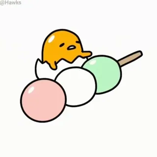 🥚 Gudetama Gudetama, egg, dango, cute, kawaii whatsapp sticker
