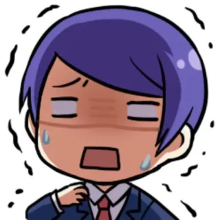 😰 Animé, Sueur, Nerveux, Inquiet, Dessin animé telegram sticker