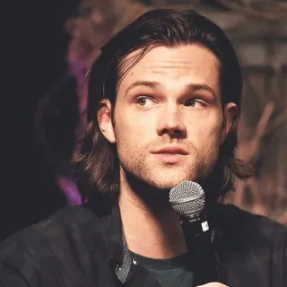 🧐 Jared Padalecki actor, man, portrait, microphone telegram sticker