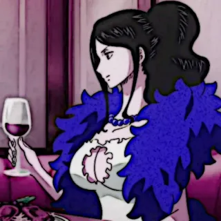 📜 动漫, 女人, 葡萄酒, 卡通, 女性, 角色 telegram sticker