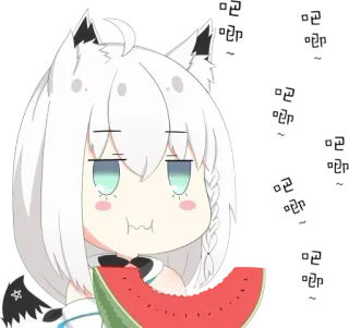 🍉 anime, watermelon, cute, character, kawaii, food whatsapp sticker