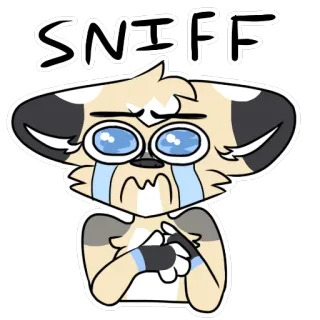 😭 SNIFF binatang, menangis, emosional, sedih, ilustrasi, kartun, sesenggukan telegram sticker