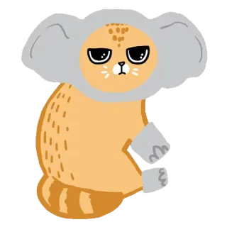 🐘 gatto, animale, carino, cartone animato, kawaii, divertente, adesivo telegram sticker