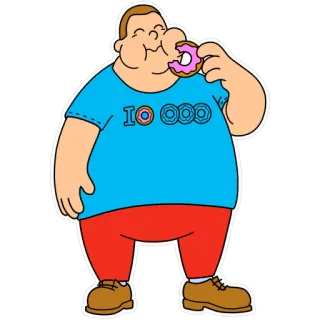 🍩 I 10 000 donut, eating, cartoon, character, food, sweets, obese telegram sticker