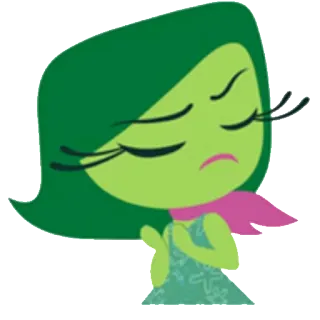 😐 Disgust Inside Out Obrzydzenie, W głowie się nie mieści, Disney, Pixar, Postać, animowany telegram sticker