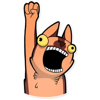 ✊ Katze, Cartoon, Tier, Sticker, Geballte Faust telegram sticker